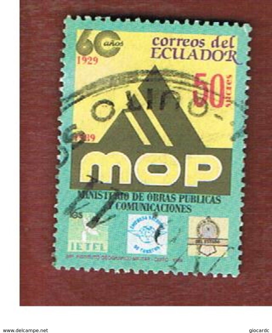 ECUADOR  - SG  2066  -    1989   M.O.P.  EMBLEM                      - USED - Ecuador