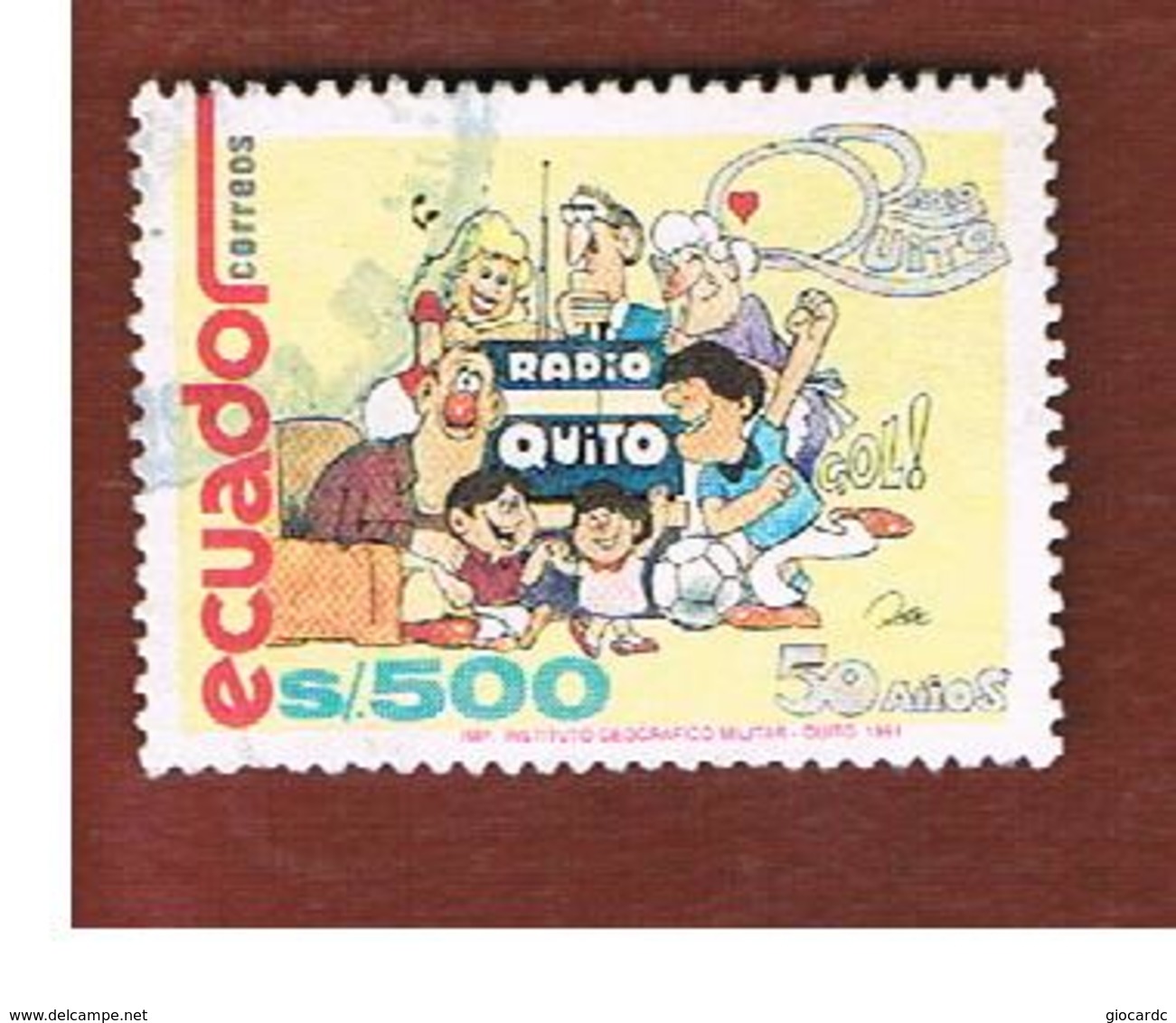 ECUADOR  - SG  2117  -    1991  RADIO QUITO             - USED - Ecuador