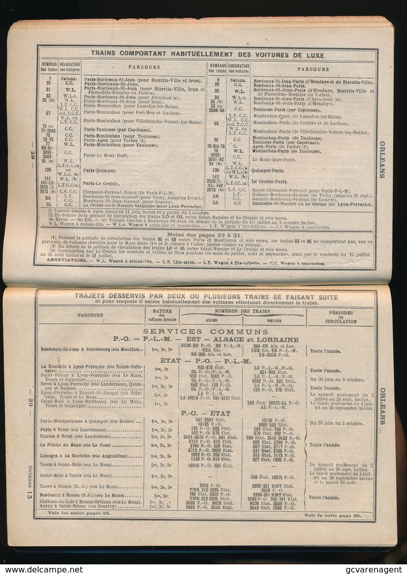 LIVRET - CHAIX - CHEMIN DE FER D'ORLEANS ET LIGNES DIVERSES EN CORRESPONDANCE - 184 PAGES - 17 X 12 CM - VOIR SCANS - Europe