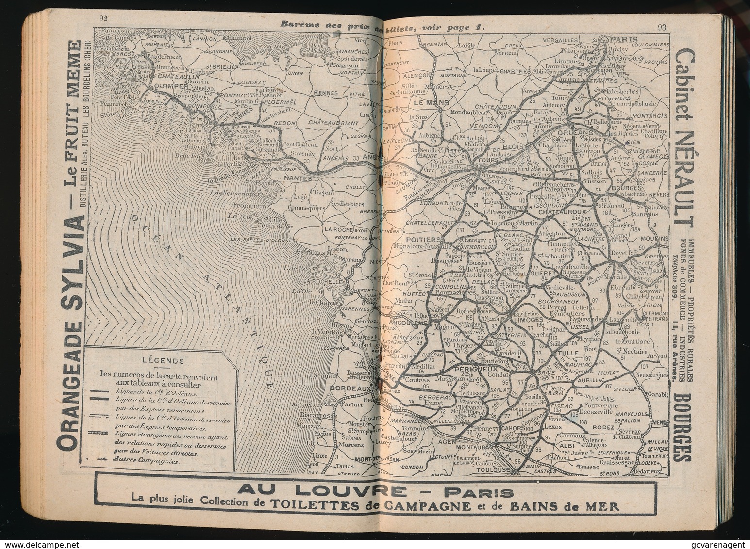 LIVRET - CHAIX - CHEMIN DE FER D'ORLEANS ET LIGNES DIVERSES EN CORRESPONDANCE - 184 PAGES - 17 X 12 CM - VOIR SCANS - Europe