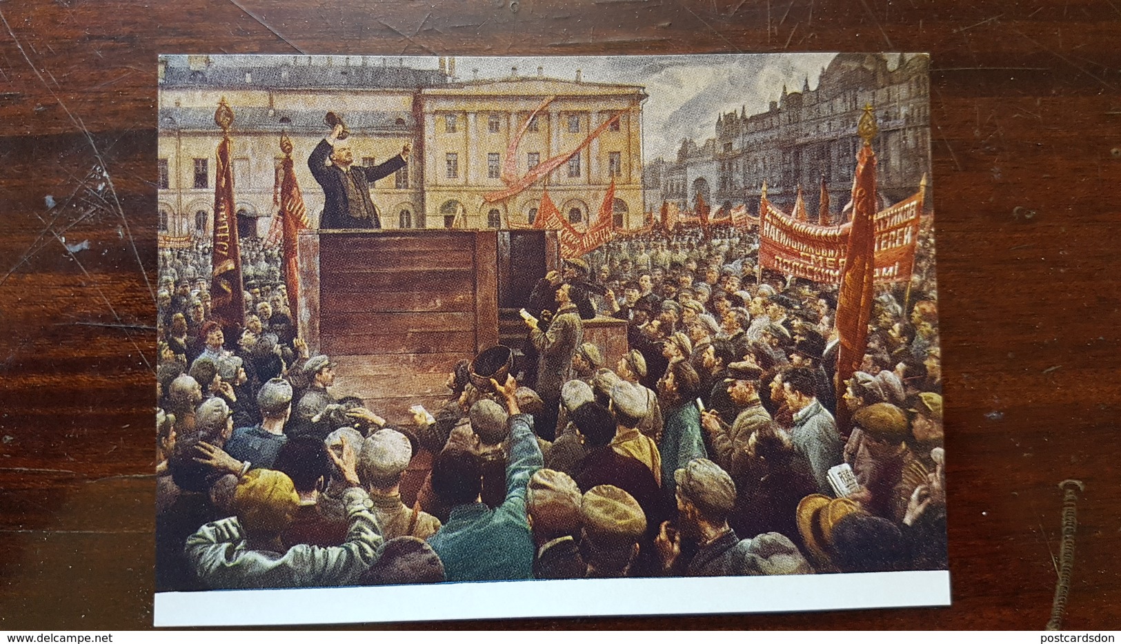 Russie, LENIN IN ART. USSR. SOVIET PROPAGANDA.  "Lenin Speaking" By Brodsky. OLD USSR PC 1950s - Russia