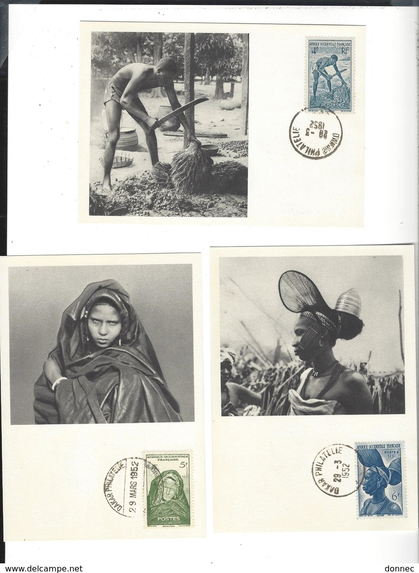 A. O. F.  Carte Maximum Série complète de 15 cartes Publicité Ionyl ( Soudan Mauritanie Niger Dahomey Cote d'Ivoire ...