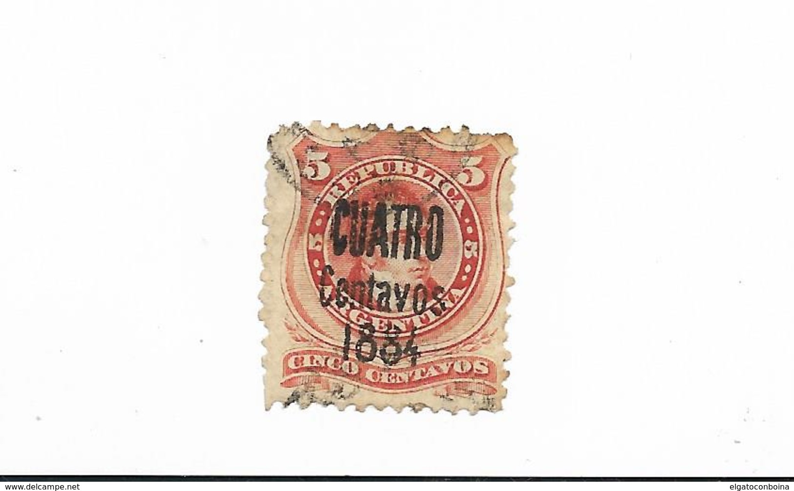 Argentina Scott 51  MICHEL 46 USED   YEAR 1884 - VERY FINE OVERPRINTED IN BLACK - Used Stamps