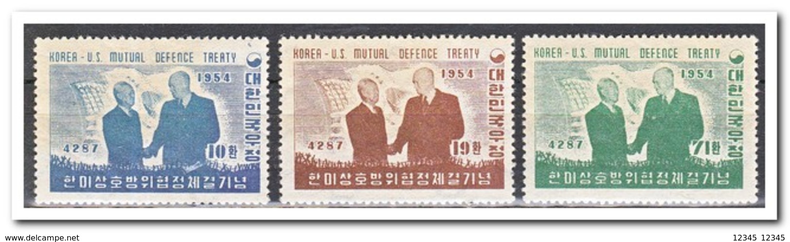 Zuid Korea 1954, Plakker MH, Contract With The USA ( Not In Nice Condition ) - Korea (Zuid)