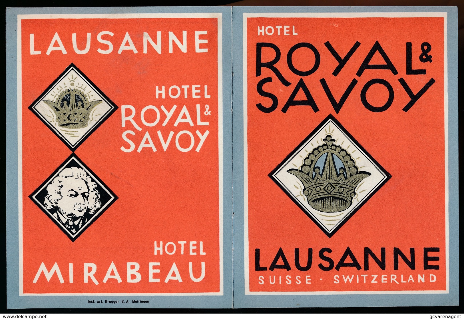 FOLDER - HOTEL ROYALE & SAVOY - LAUSANNE  SUISSE - VOIR SCANS 14.5 X 10.5 CM - Publicités