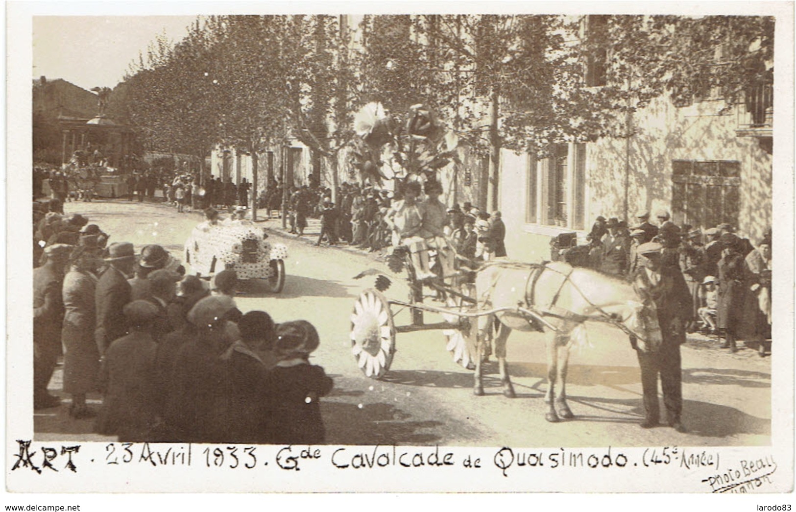 84 APT  Lot De Trois Cartes Photo De La Grande Cavalcade De Quasimodo 1933 - Apt