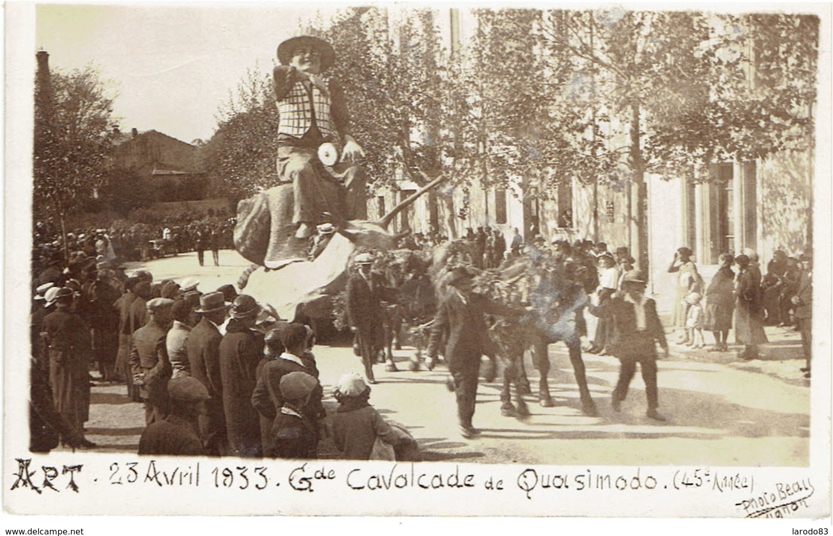 84 APT  Lot De Trois Cartes Photo De La Grande Cavalcade De Quasimodo 1933 - Apt