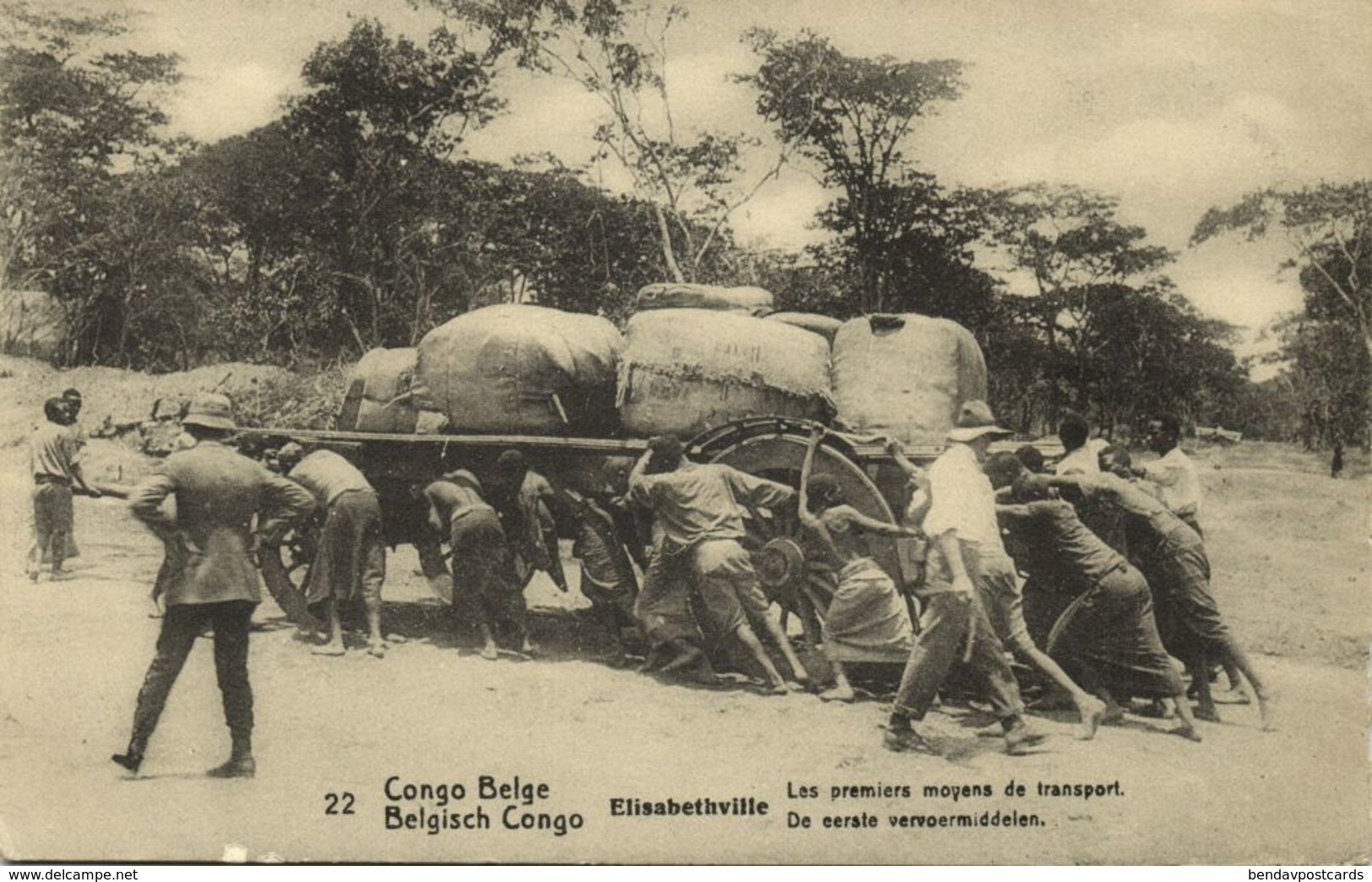 Belgian Congo, ELISABETHVILLE, First Means Of Transport (1920s) Postcard (22) - Belgian Congo