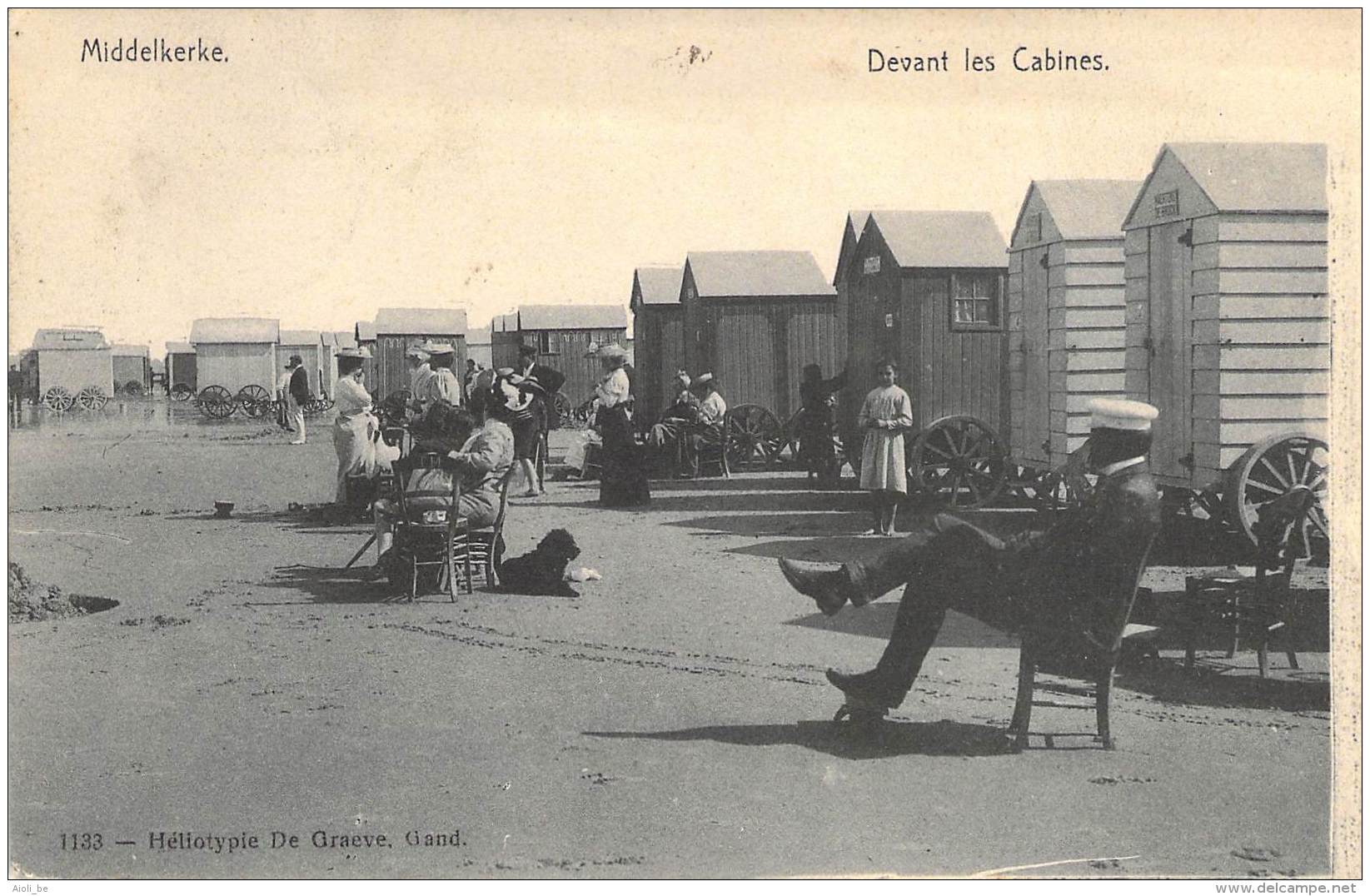 Middelkerke - Devant Les Cabines. -(Héliotypie De Graeve. Gand). - Middelkerke