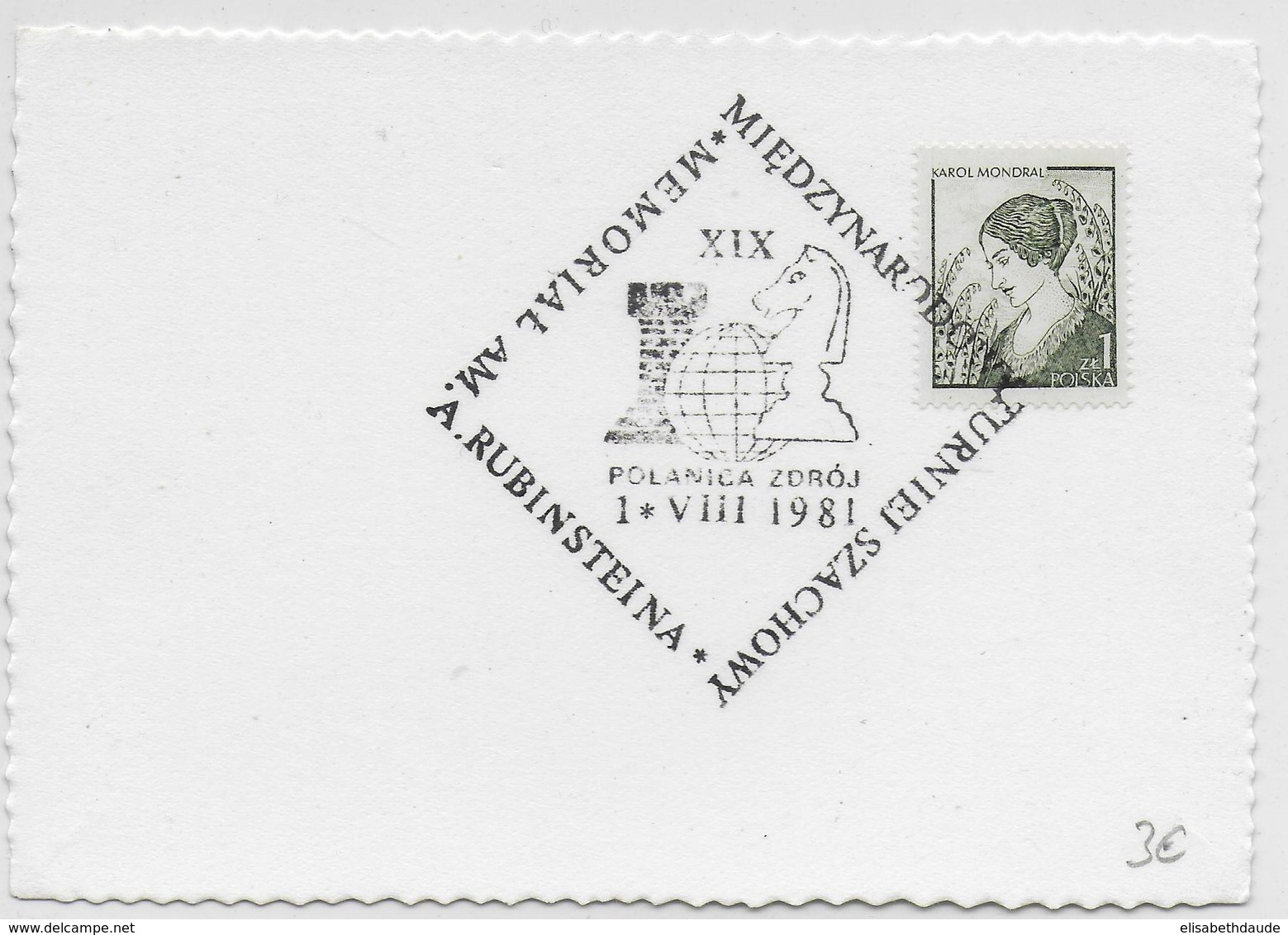 POLOGNE - 1981 - OBLITERATION TEMPORAIRE (SONDERSTEMPEL) : ECHECS - - Maschinenstempel (EMA)