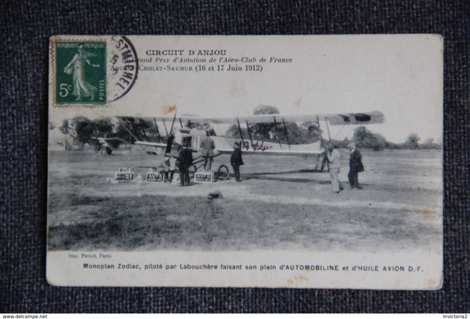 Circuit D'ANJOU, Monoplan Zodiac Piloté Par LABOUCHERE, Faisant Le Plein D'Automobiline Et Huile D'avion. - ....-1914: Precursors