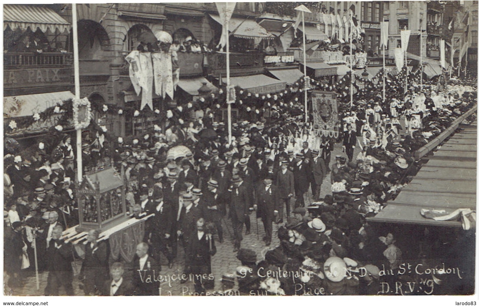 59 VALENCIENNES  lot de 7 cartes photo du 9 éme centenaire de N D de st cordon