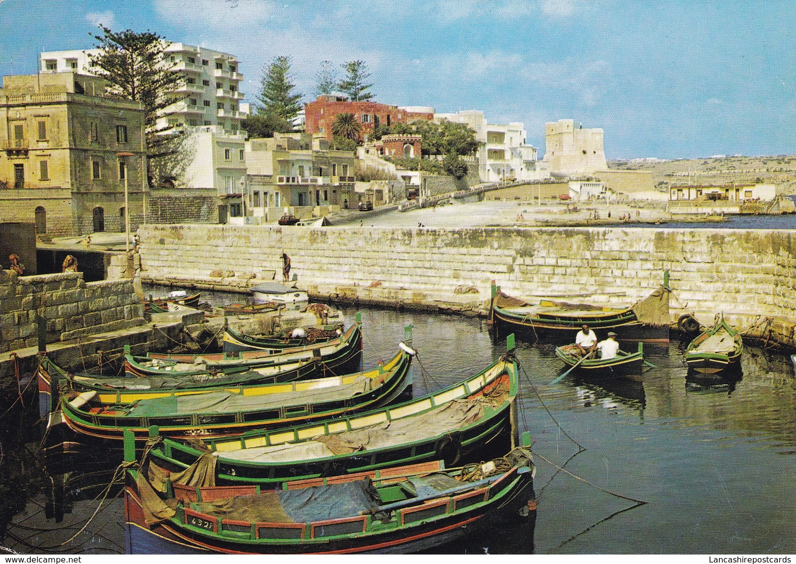 Postcard Malta St Paul's Bay Fishing Harbour Ans St Paul's Tower My Ref  B23024 - Malta