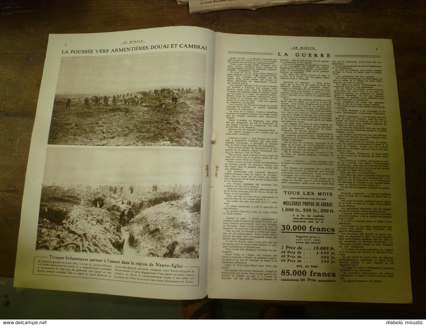 1918 LE MIROIRLes Canadiens à Quéant;Armentières,Douai,Cambrai,Neuve-Eglise;Nos Soldats De Mangin;Fonck;etc - Français