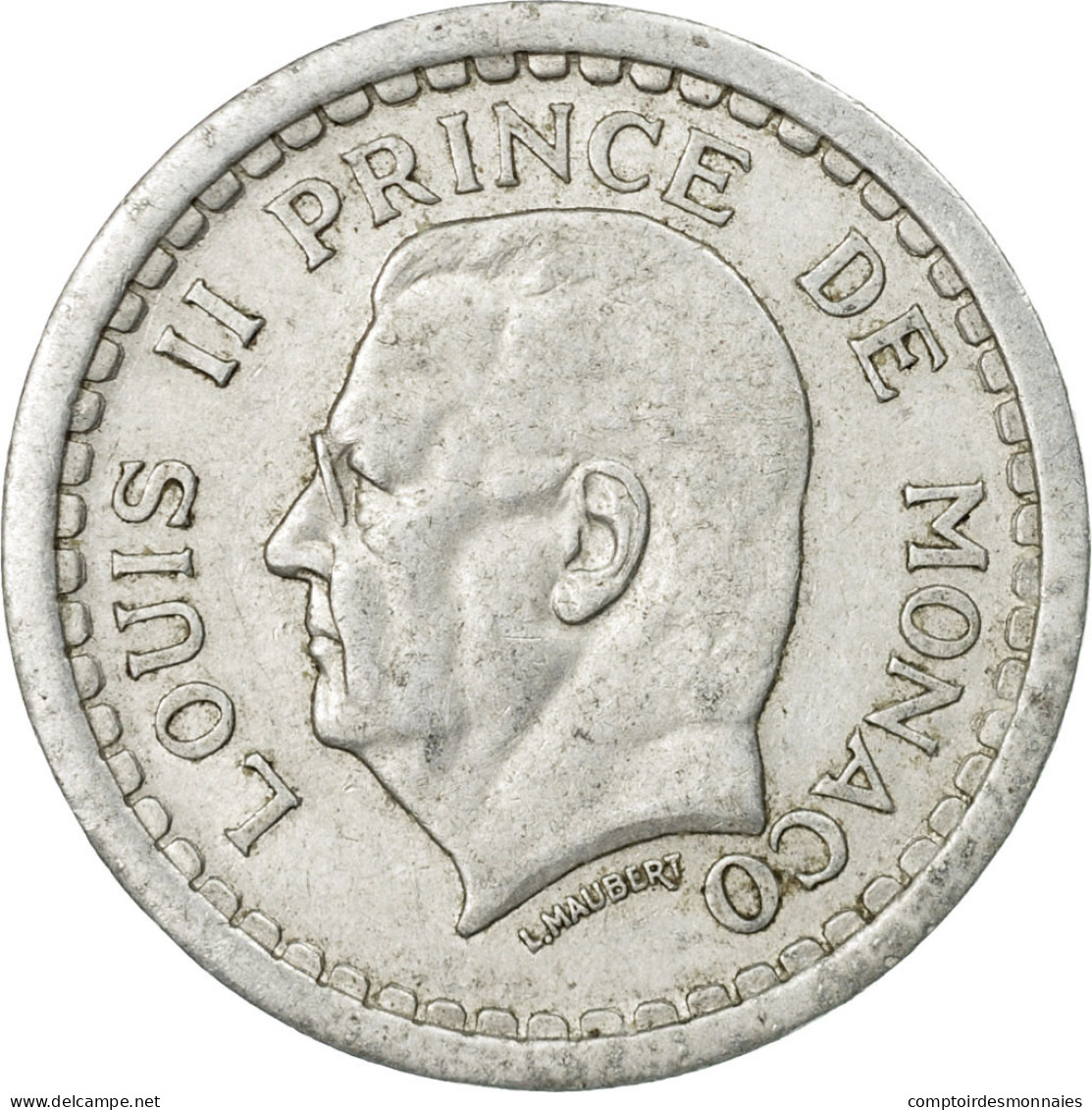 Monnaie, Monaco, Louis II, 2 Francs, 1943, Poissy, TTB, Aluminium - 1922-1949 Louis II