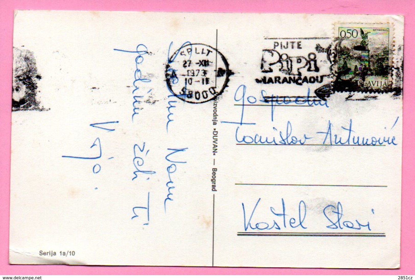 Postmark - Drink Pipi Orange Juice / Split, 27.12.1973., Yugoslavia, Postcard - Altri & Non Classificati