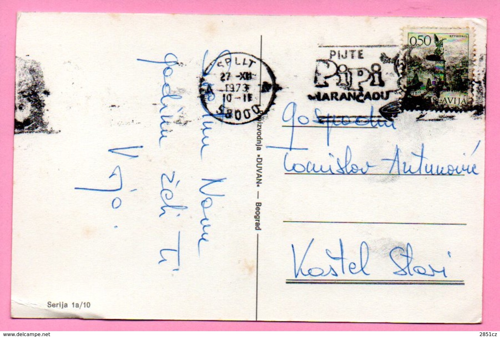 Postmark - Drink Pipi Orange Juice / Split, 27.12.1973., Yugoslavia, Postcard - Otros & Sin Clasificación