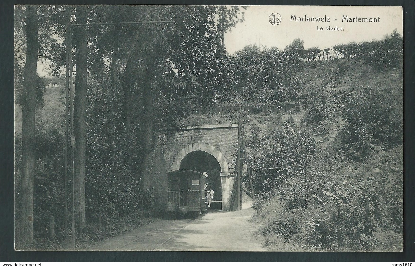 Morlanwez-Mariemont. Le Viaduc. Locomotive, Wagon.  Nels Série 64, N°33. Feldpost. 2 Scans. - Morlanwelz