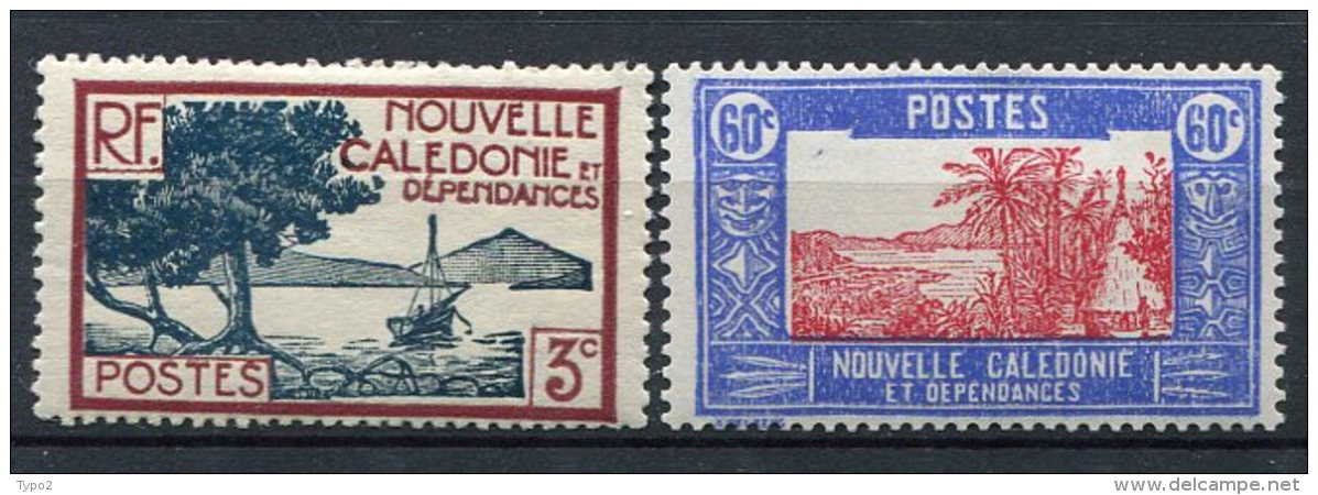 NOUVELLE-CALEDONIE -  Yv. N°  180 , 182   * 3c,60c   Cote  1,3 Euro   BE 2 Scans - Neufs