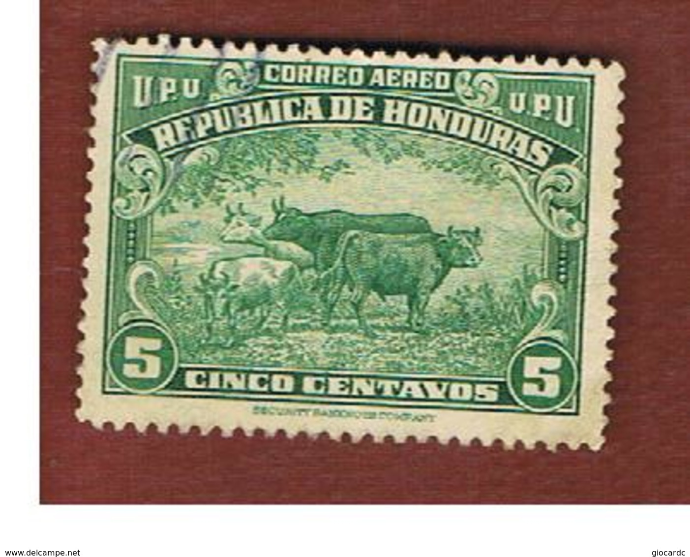 HONDURAS   - SG 431   - 1943  CATTLE  - USED - Honduras