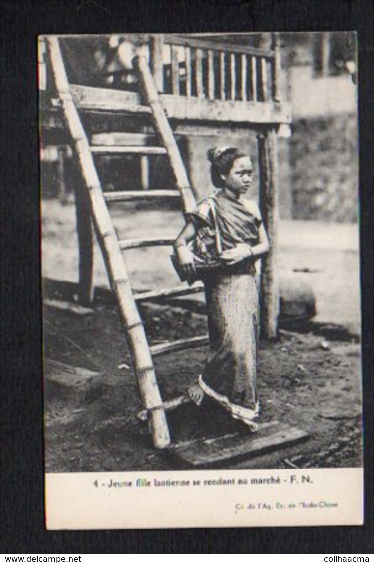 Cambodge Indochine,Viet Nam,Laos / Jeune Fille Laotienne Se Rendant Au Marché - Cambodia