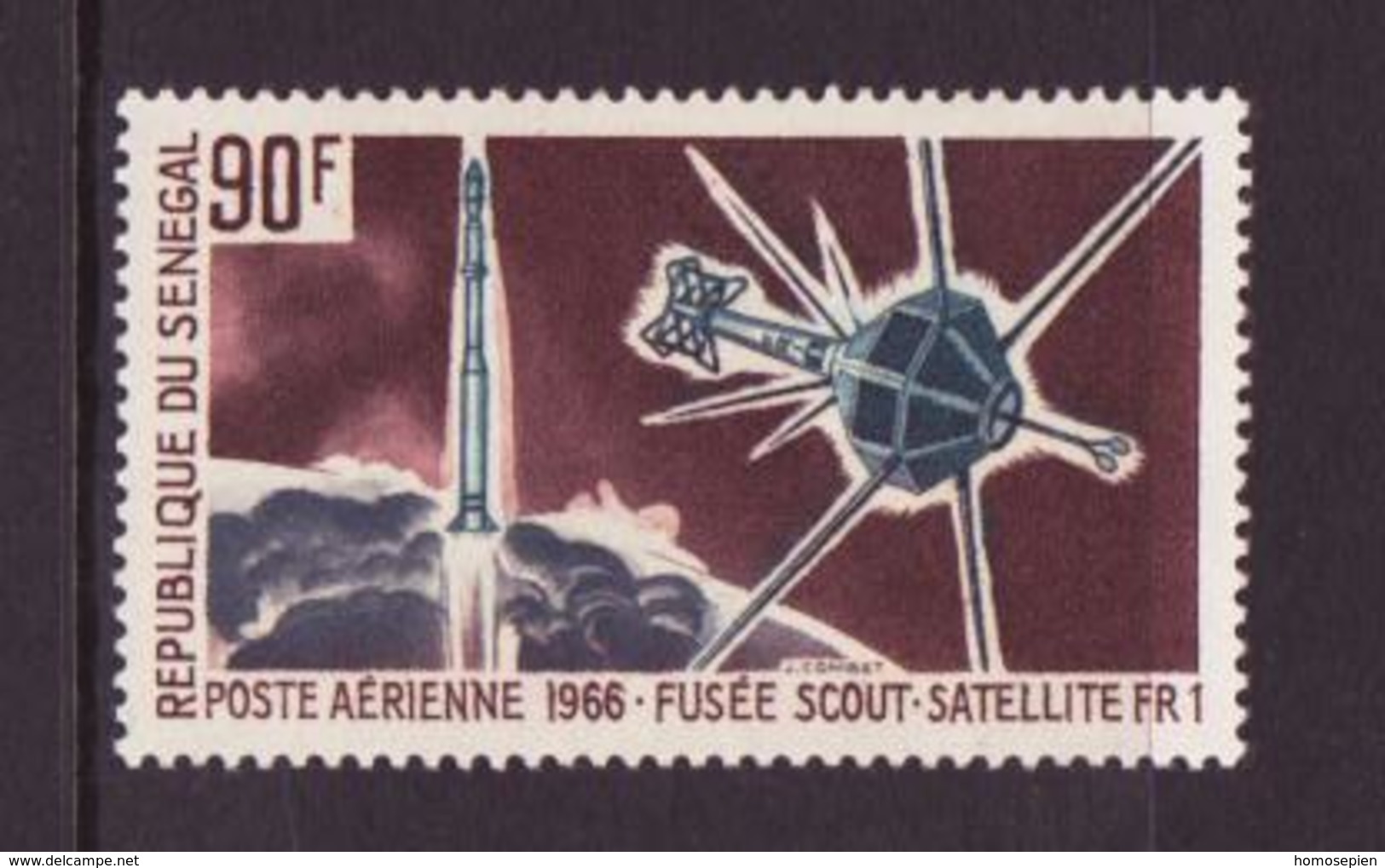 ESPACE - 1966/02 - Sénégal - 1er Jour Des Timbres "exploration Spatiale Française" - Poste - 4 Documents - Africa