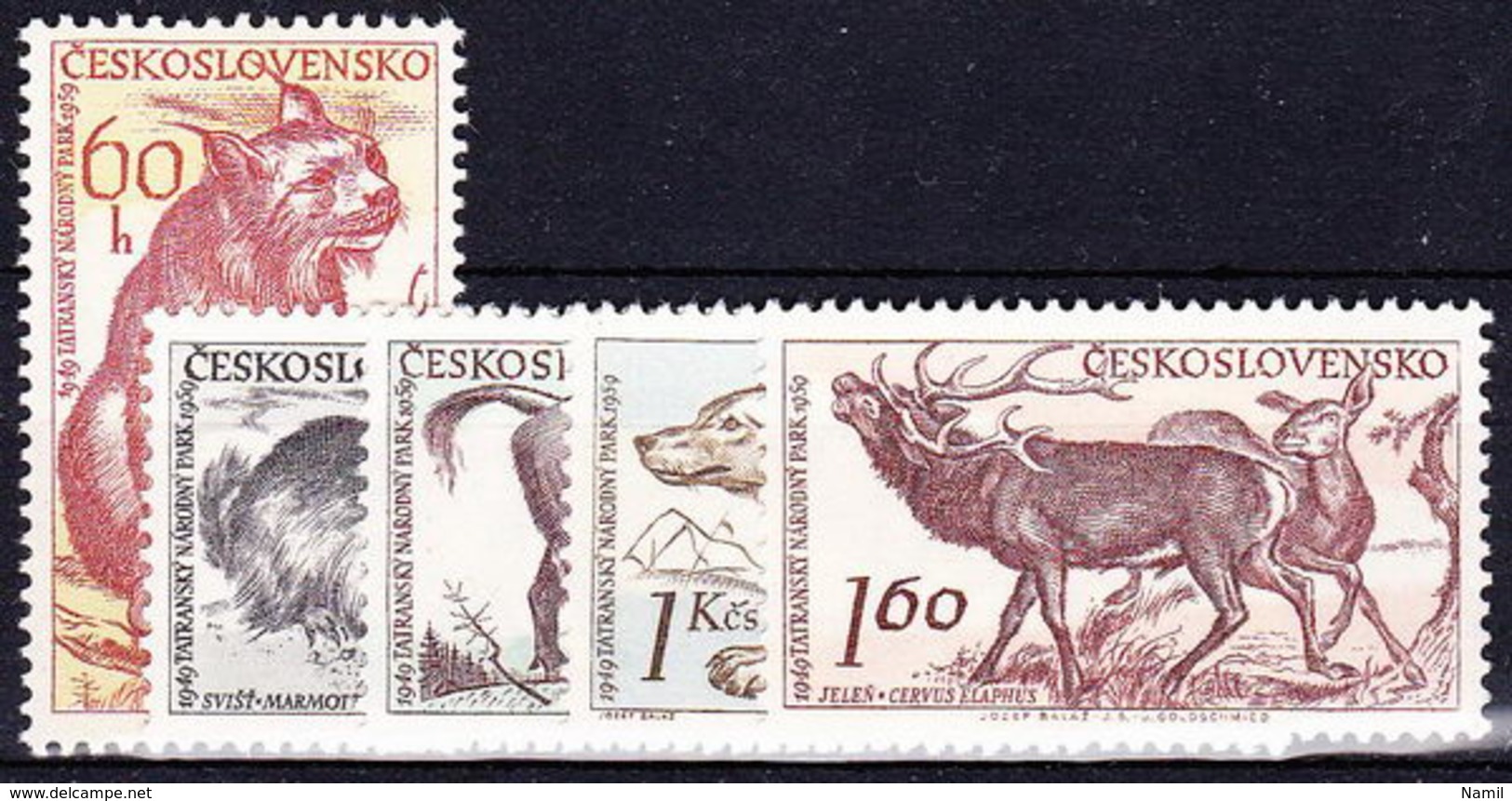 ** Tchécoslovaquie 1959 Mi 1153-7 (Yv 1037-41), (MNH) - Nuevos