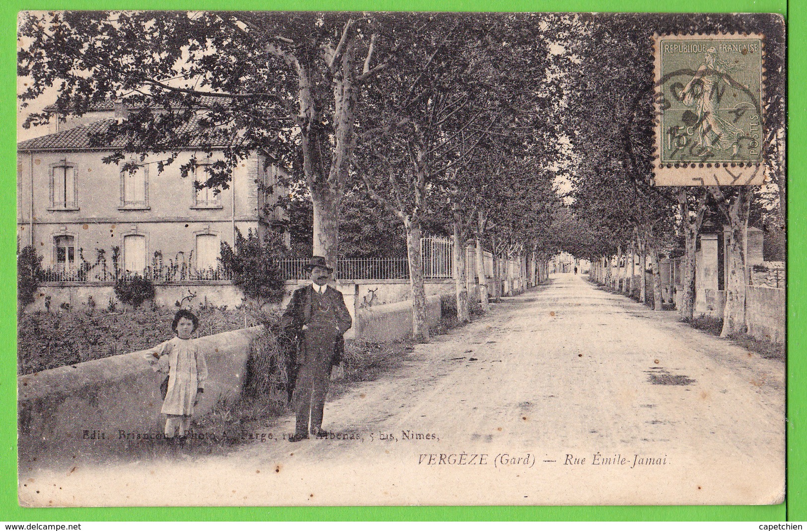 VERGEZE / LA RUE EMILE JAMAIS..... Carte écrite En 1919 ( Il Y A 99 Ans) - Vergèze