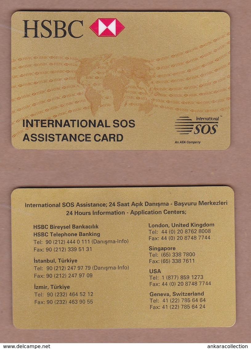 AC - TURKEY HSBC INTERNATIONAL SOS ASSISTANCE CARD BANK CARD - CREDIT CARD - Autres & Non Classés