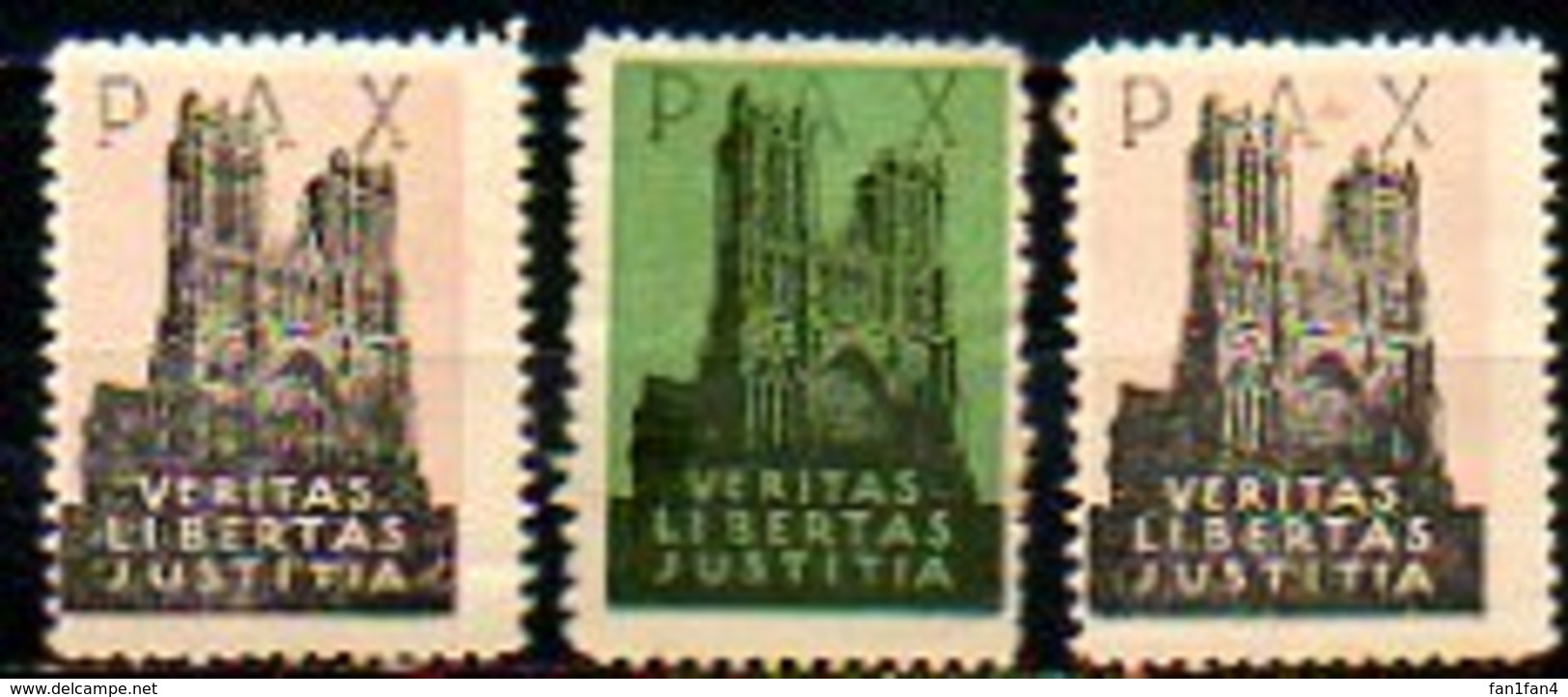 Vignette - P.A.X. - VERITAS LIBERTAS JUSTITIA - (Lot De 3 Valeurs Différentes) - Esposizioni Filateliche