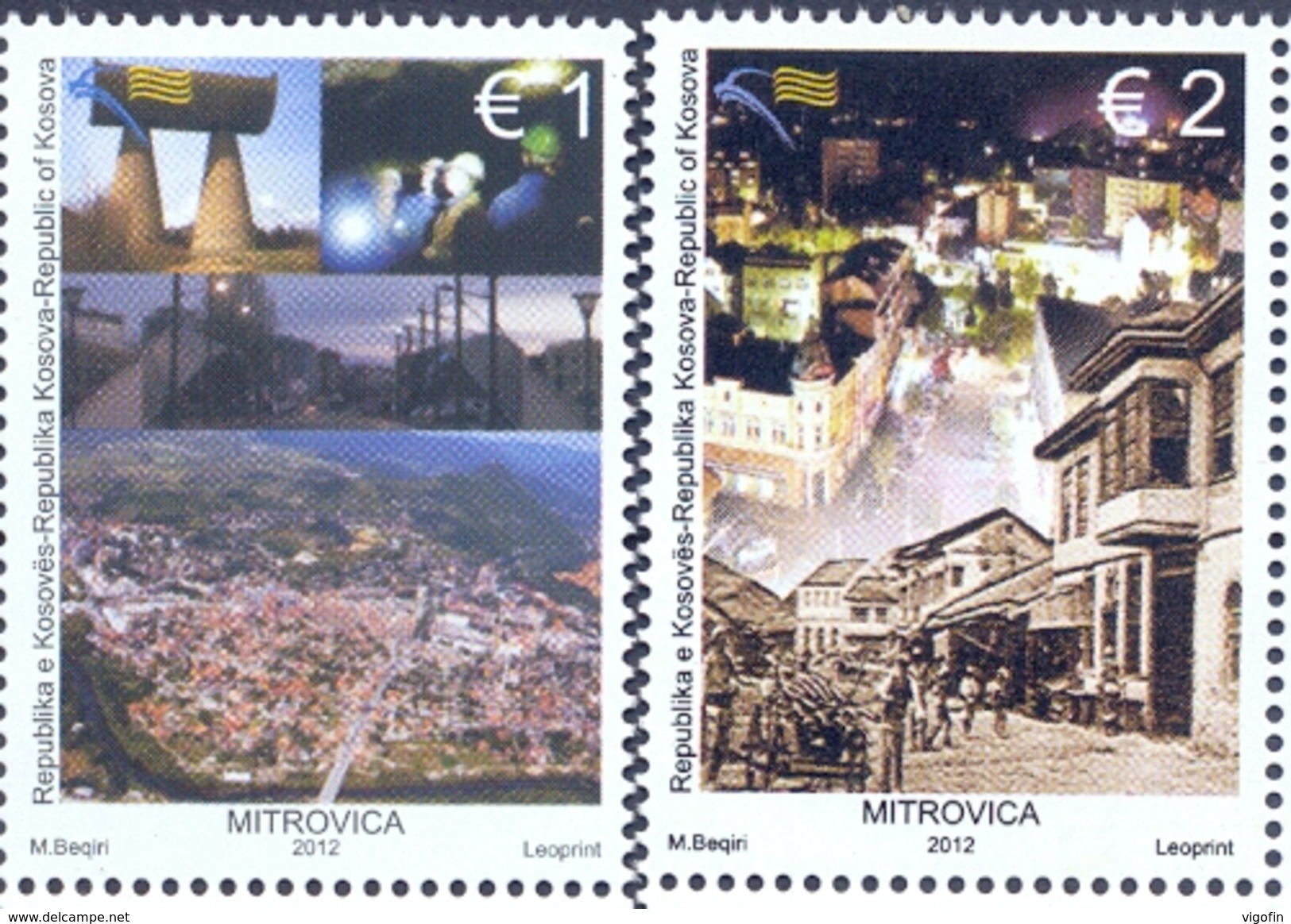 KOS 2012-211-2 KOSOVA MITROVICA, KOSOVO, 1 X 2v, MNH - Kosovo