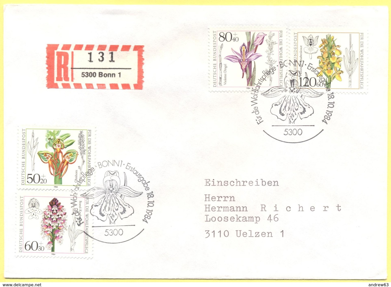 GERMANIA - GERMANY - Deutschland - ALLEMAGNE - 1984 - Für Die Wohlfahrtspflege  - FDC - Bonn - Einschreiben - Registered - Altri & Non Classificati