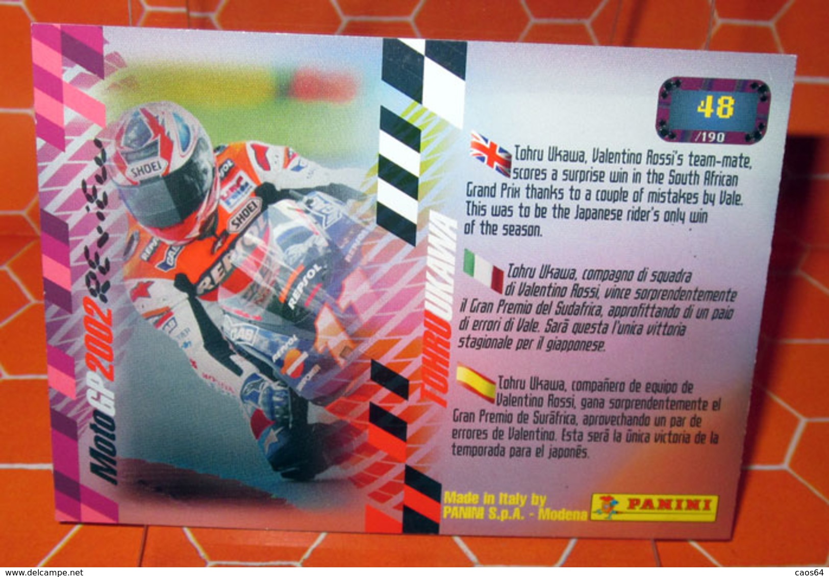 MOTO GP PANINI 2003 TOHRU UKAWA 48 - Motori