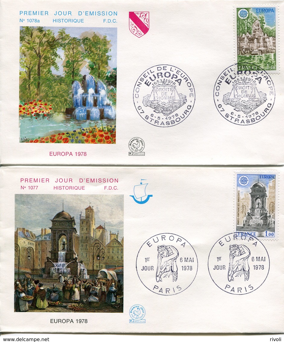 EUROPA CEPT FRANCE 1978 FDC N° YVERT 2008/2009 - 1978