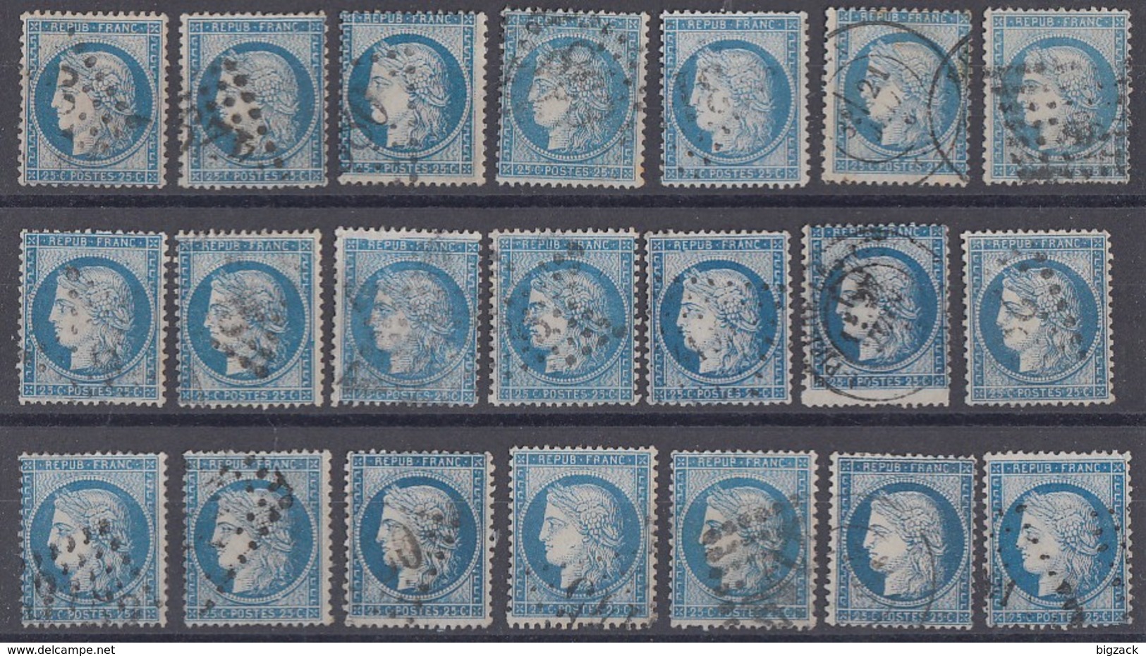 Frankreich Lot 21 Marken Ceres Gestempelt Ansehen !!!!!!!!!!! - 1871-1875 Ceres