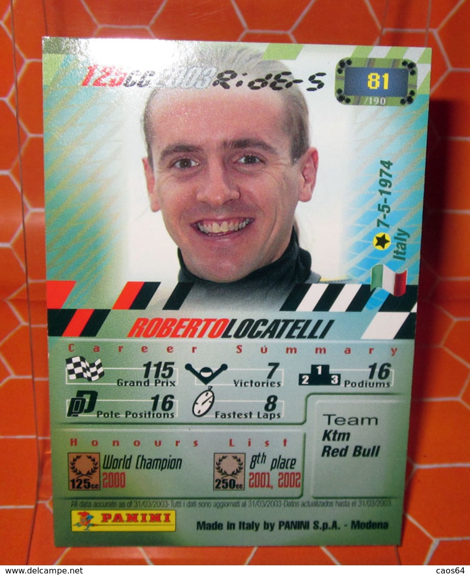 MOTO GP PANINI 2003 ROBERTO LOCATELLI 81 - Motori