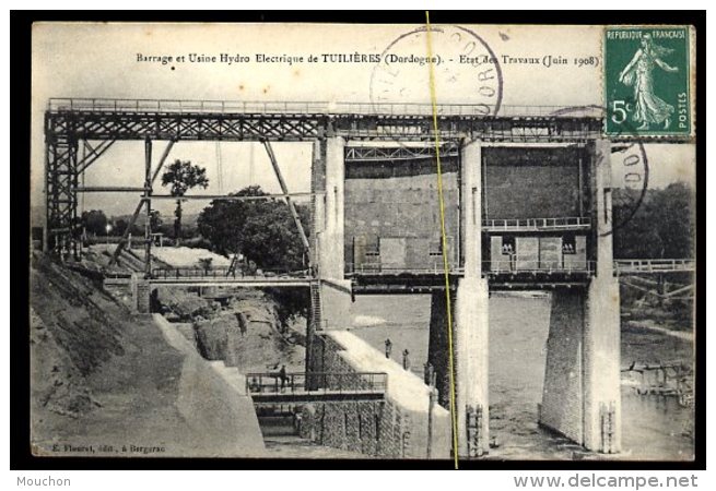 Barrage Et Usine Hydro électrique De Tuilières: état Des Travaux  (juin 1908) - Autres & Non Classés
