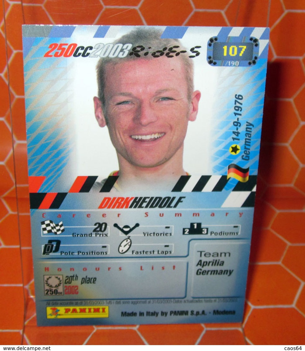 MOTO GP PANINI 2003 DIRK HEIDOLF 107 - Motori