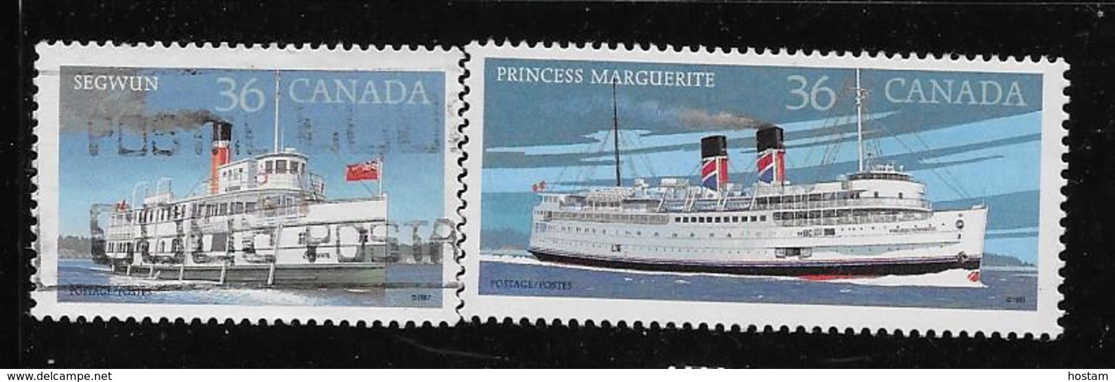 CANADA 1989,  USED # 1139-40  CANADIAN STEAMSHIPS  USED - Oblitérés