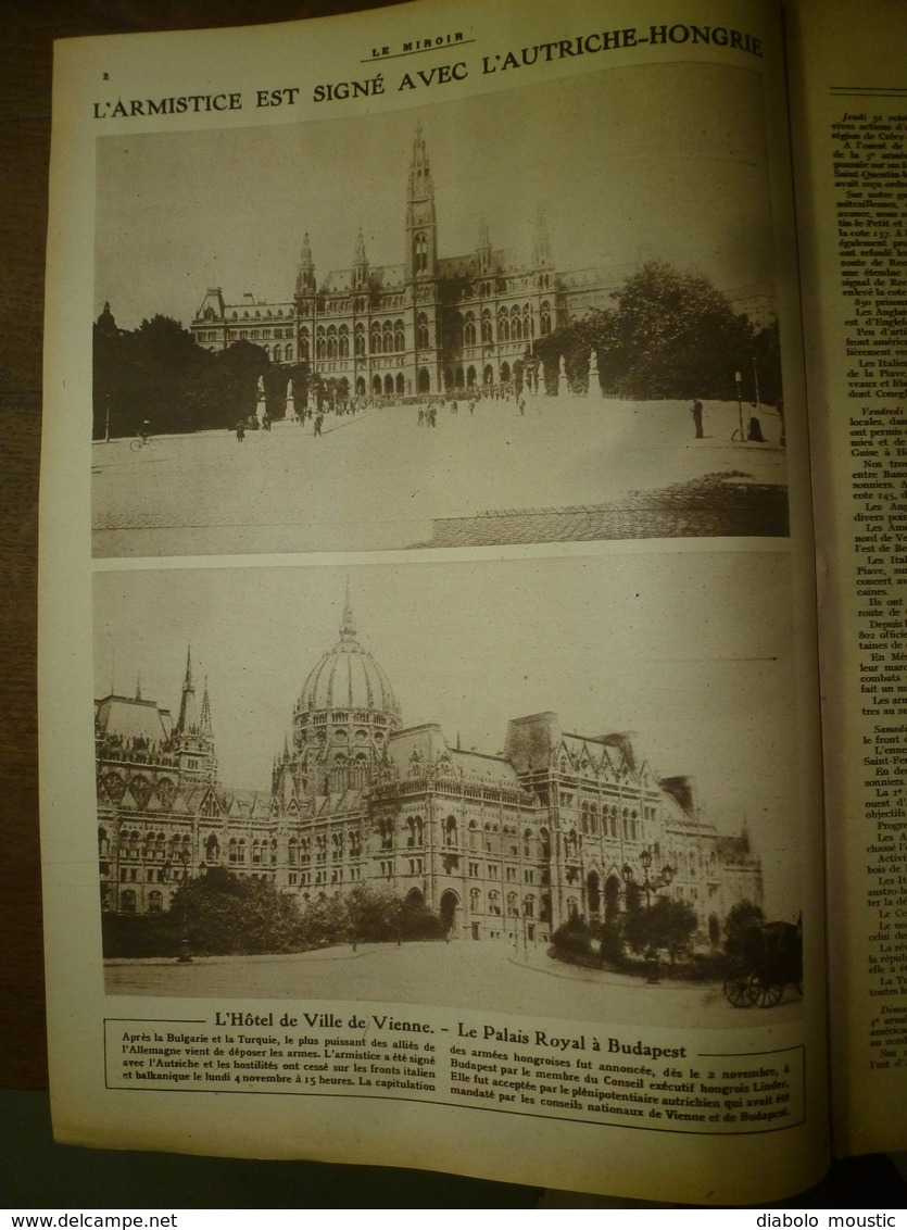 1918 LE MIROIR:Charles 1er Et Zita à Baden;Vienne;British Army à Lille;Pétain;Terribles Inondations à Valenciennes;etc - Français