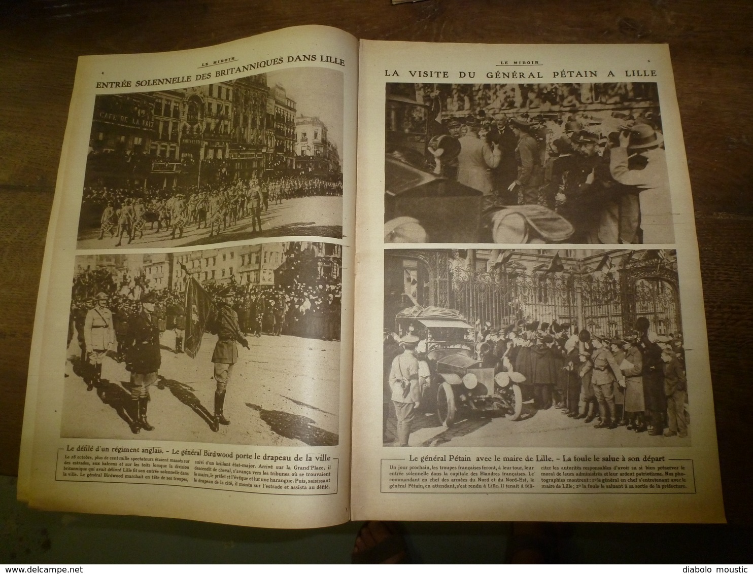 1918 LE MIROIR:Charles 1er Et Zita à Baden;Vienne;British Army à Lille;Pétain;Terribles Inondations à Valenciennes;etc - Français