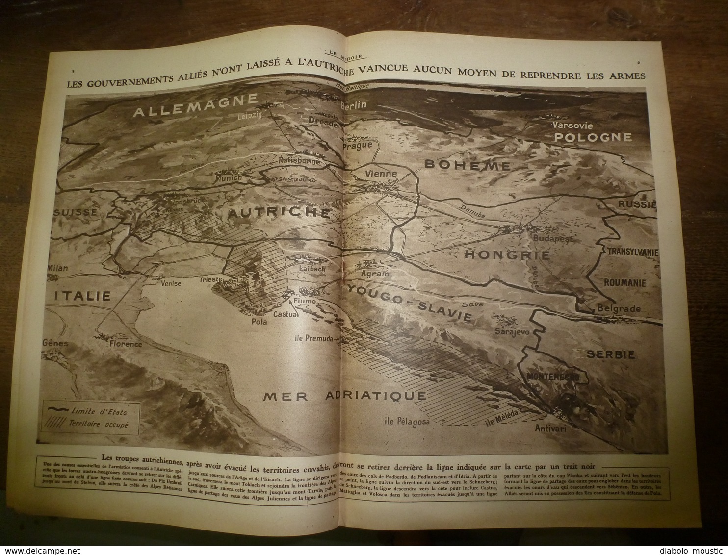 1918 LE MIROIR:Charles 1er Et Zita à Baden;Vienne;British Army à Lille;Pétain;Terribles Inondations à Valenciennes;etc - Français