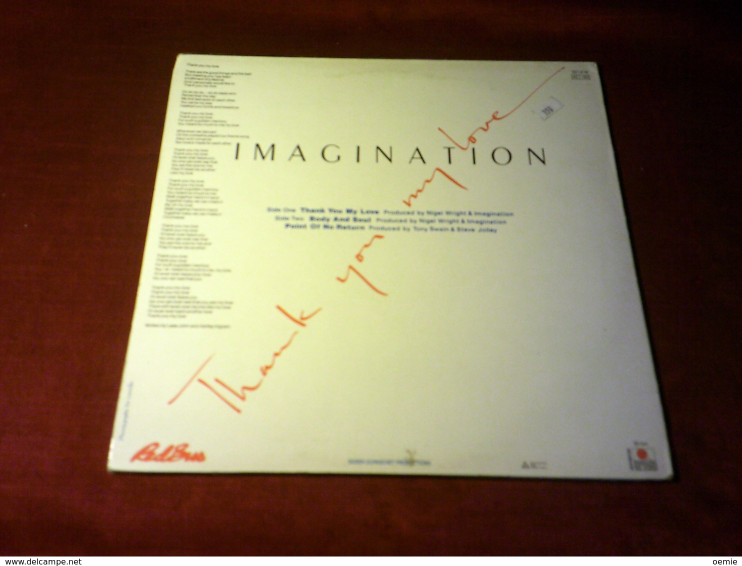 IMAGINATION  ° THANK YOU MY LOVE - 45 Rpm - Maxi-Single