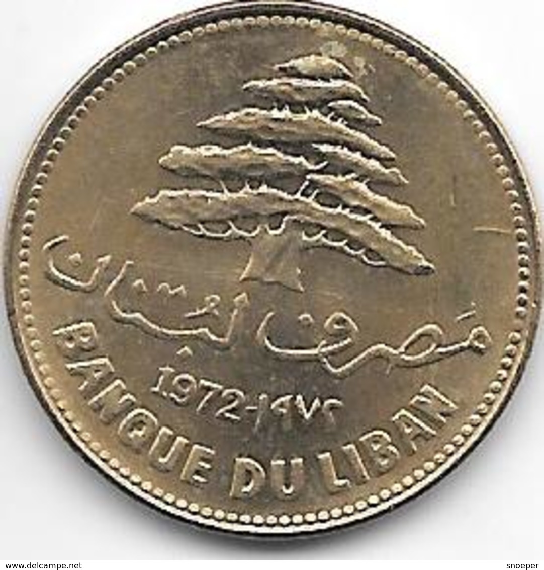 *lebanon 25 Piastres 1972 Km 27.1  Unc - Liban