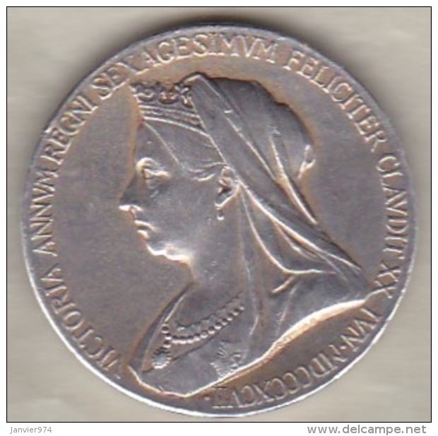 MEDAILLE REINE VICTORIA 1837 1897 , 60 ANS DE REGNE , En Argent - Andere & Zonder Classificatie