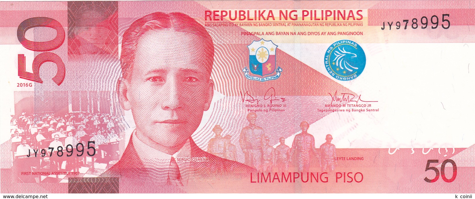 Philippines - 50 Piso 2016 - UNC - Filippine