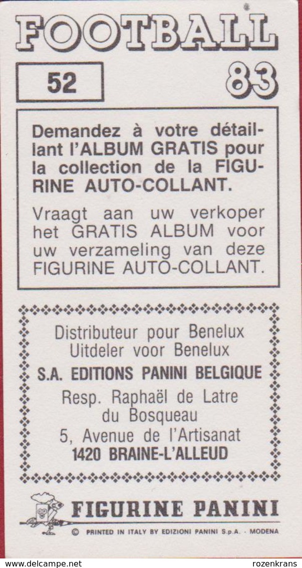 Panini Football 83 Voetbal Belgie Belgique 1983 Sticker K Beerschot Antwerpen VAV Nr 52 Dirk Goossens - Sports