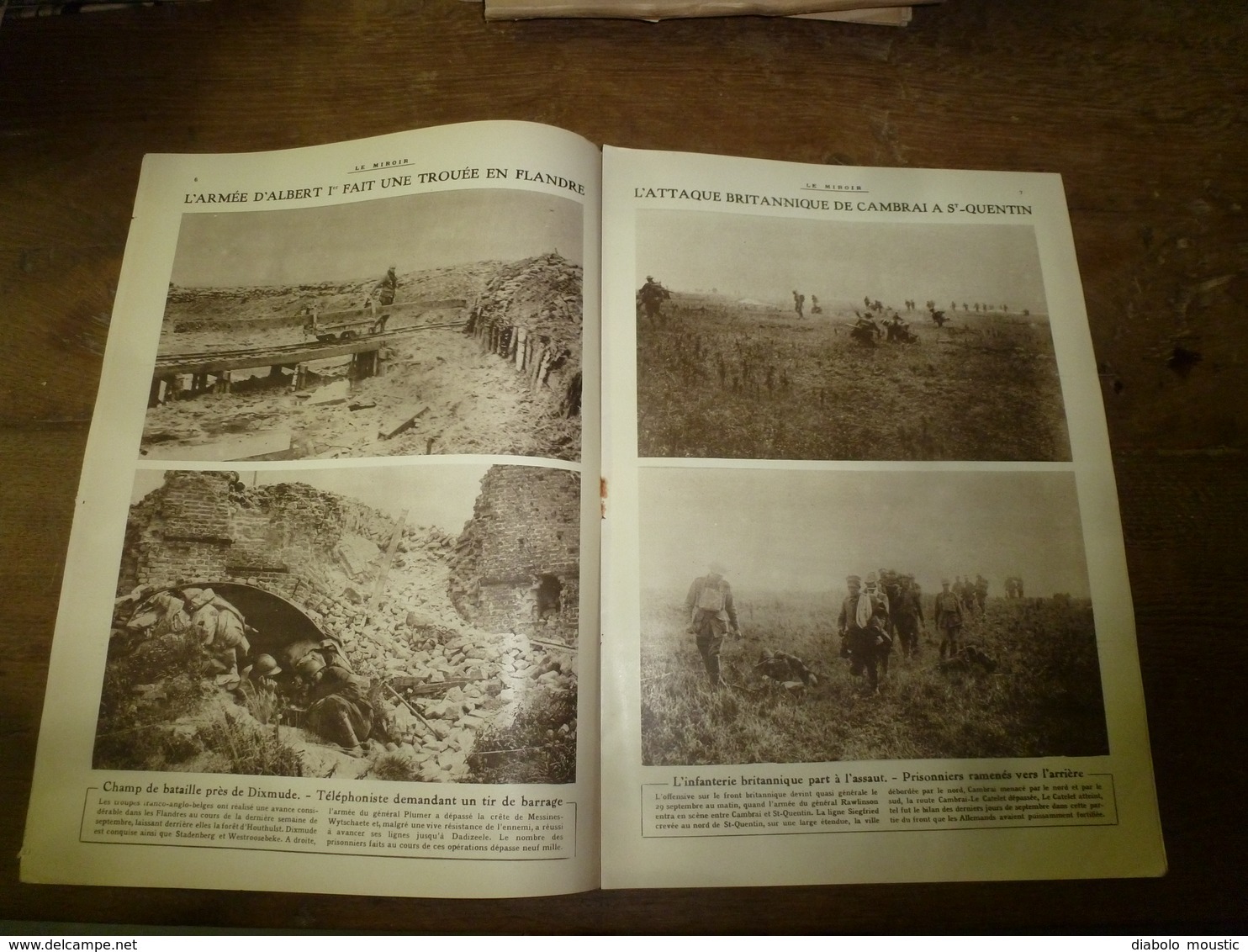 1918 LE MIROIR: Beaulieu-les-Fontaines;Chefs Alliées Macédoine;Franc-angl-belg à Stadenberg,Westroosebeke;Dadizeele;etc - Frans