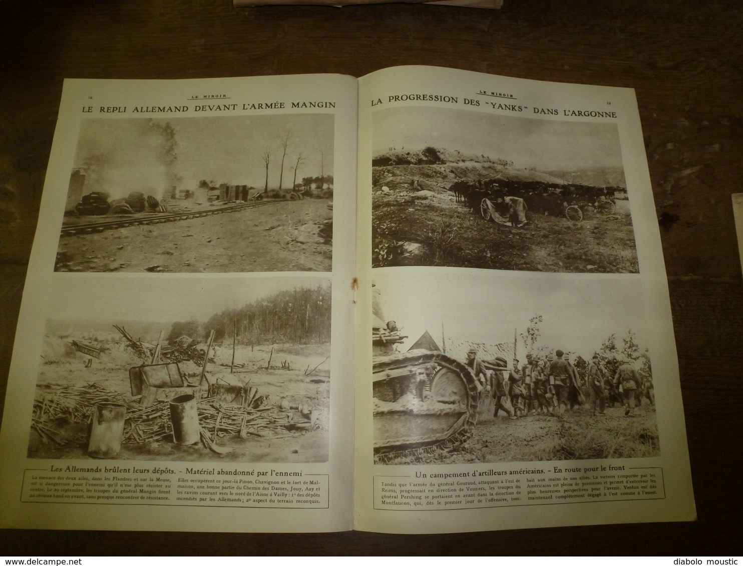 1918 LE MIROIR: Beaulieu-les-Fontaines;Chefs alliées Macédoine;Franc-angl-belg à Stadenberg,Westroosebeke;Dadizeele;etc