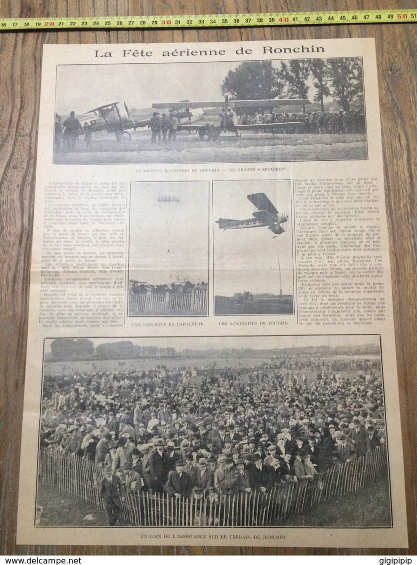 ANNEES 20/30 FETE AERIENNE DE RONCHIN ACROBATIES TOUTAIN - Collections